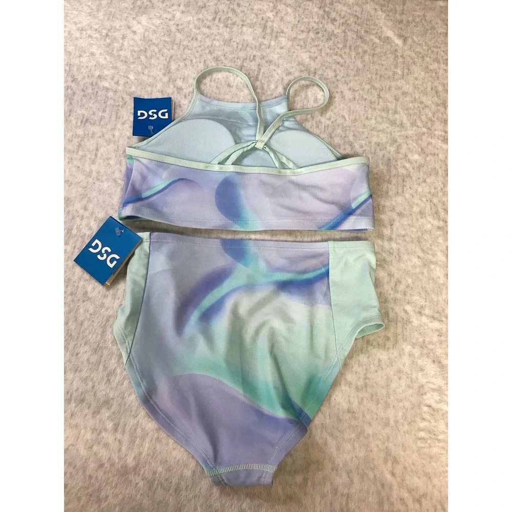 DSG‎ Girls L Deep Sea Daydream Strappy Halter High Waisted Bikini Swimsuit Set